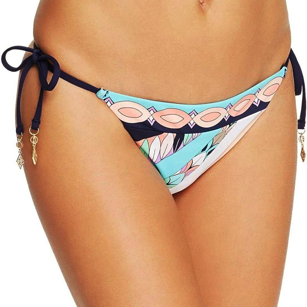 NWT Trina Turk Electric Wave Side Tie Bikini Bottom Hipster